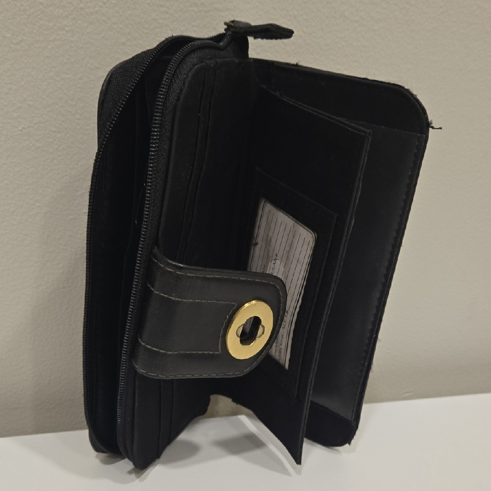 Black Wallet Long Zip Around - Picture 15 of 16